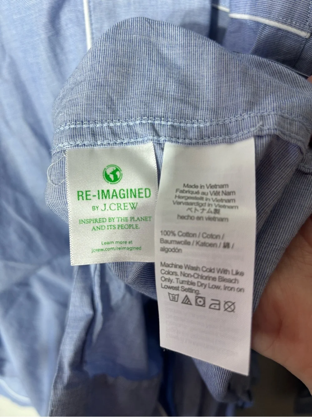 J crew men’s xxl 100%‎ cotton poplin pajama set long sleeve